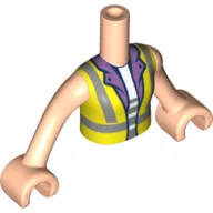 Minidoll Torso Girl, High Visibility Jacket, Lavender Collar, White Shirt print, Light Nougat Arms and Hands