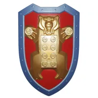 Large Figure Shield, 2 x 4 Brick Relief, Bear with Red and Gold Print