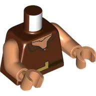 Torso, Open Shirt, Nougat Chest, Black Belt, Gold Belt Buckle print, Nougat Arms and Hands