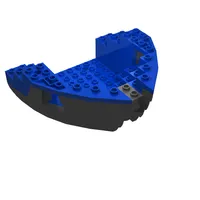 Boat Hull Section, Small Bow 12 x 12 x 5 1/3 with Green Top [Complete Assembly]