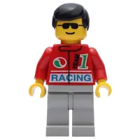 Man - Red Octan Torso, Light Grey Legs