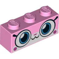 Brick 1 x 3 with Unikitty, Closed Mouth Smile Print