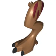 Animal Body Part, Dinosaur, Gallimimus Leg, Left, Dark Red Stripes Print