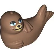 Animal, Seal, Lying on Side with Bright Light Blue Eyes, Tan Nose print