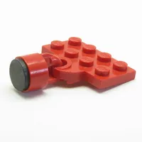 Plate Special 2 x 4 with Train Coupler Open with Magnet Short Cylinder Red