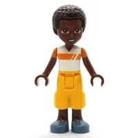 Elijah - White/Orange Shirt, Bright Light Orange Pants, Dark Brown Hair