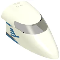 Aircraft Fuselage Curved Forward 8 x 16 x 5 with Trans-Brown Glass with Blue Airline Bird and Stripes Print