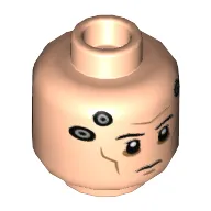 Minifig Head Echo, Shadow Under Eyes, Cheek and Forehead Lines, Dark Bluish Gray Circles on Temples Print