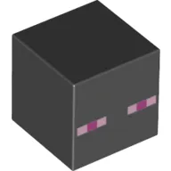 Minifig Head Special, Cube with Enderman Face Print