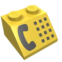 Slope 45° 2 x 2 with Black Phone Print