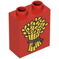 Duplo Brick 1 x 2 x 2 with Wheat and Plain Rope Print