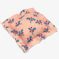 Scala, Pillow 5 x 5 Small with Blue Leaves and Red Berries Print