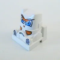 Racer Driver Head, Brick Special 2 x 2 Square, Blue Eyes, Orange Mouth (Chill)