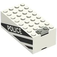 Battery Box, 9V Small [Complete Assembly] with 'POLICE' and Black Stripes Print