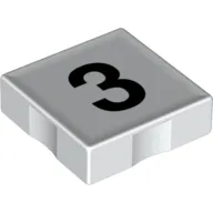 Duplo Tile 2 x 2 with Number '3' Print