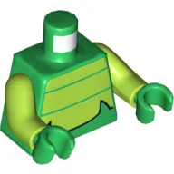 Torso Lime Reptile Stomach Print, Lime Arms, Green Hands