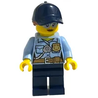 Police Officer, Bright Light Blue Shirt, Dark Blue Legs and Cap