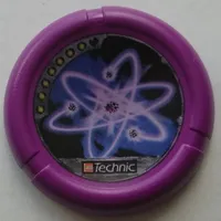 Large Figure Throwing Disk, Electro / Energy, 7 Pips, Atomic Orbitals Print