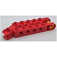 Duplo Toolo Brick 2 x 5 with 8 Side Screw Sockets, Swivel Bracket End and Clip End