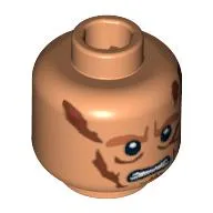 Minifig Head Anakin Skywalker, Scars, Bared Teeth Print [Blocked Open Stud]