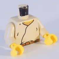 Torso Closed Layered Shirt, Brown Belt, Yellow Neck Print, Tan Arms, Yellow Hands