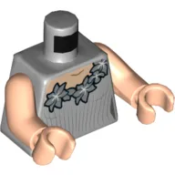 Torso Dress, Flowers on Collar Print, Light Nougat Arms and Hands