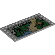 Plate Special 6 x 12 with Studs on 3 Edges and Stylised Map Print