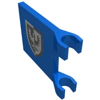 Flag 2 x 2 Square [Thin Clips] with Black Falcon Reissue Print with Pointy Shield Bottom