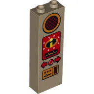 Brick 1 x 2 x 5 with Hollow Studs with Speaker, Buttons, Control Panel print