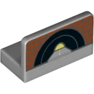Panel 1 x 2 x 1 [Rounded Corners] with Brick Wall and Tunnel Print