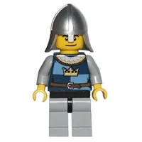 Knight, Dark Blue, Helmet, Happy / Scared