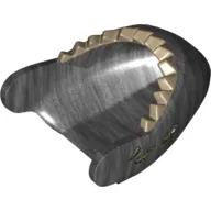 Animal Body Part, Shark Head with Dark Tan Teeth and Sinew Print (Zombie Shark)