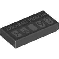 Tile 1 x 2 with 'Azkaban Prison', Runes and '93' on Squares print