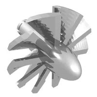 Jet Engine Fan with 10 Blades and Technic Pin
