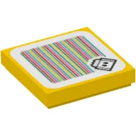 Tile 2 x 2 with Lava Bubble and Barcode Print (Sticker)