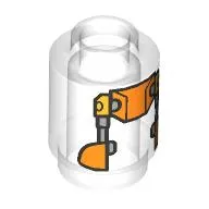 Brick Round 1 x 1 Open Stud with Orange Panels (RJ-83) Print