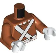 Torso, Sweater, White Crossed Suspenders print, Dark Orange Arms, White Hands