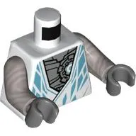 Torso Robe, Medium Azure Decorations, Flat Silver Chest Print, Flat Silver Arms, Dark Bluish Gray Hands