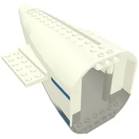 Aircraft Fuselage Curved Aft Section with Light Bluish Gray Base, Dark Bluish Gray & Blue Stripes Print