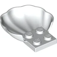 Animal Body Part, Clam / Scallop Half Shell with 4 Studs