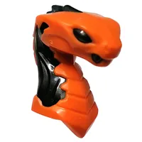 Minifig Head Special, Snake with Pearl Titanium Flames, Eyes Pattern