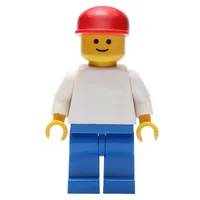White Torso, Blue Legs, Red Cap (3626b Head)