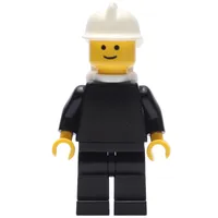 Fireman, Plain Black, White Helmet, Airtanks