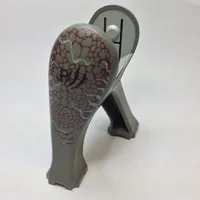 Animal Body Part, Dinosaur, Legs Long, Dark Red, White Scales and 'JPIII' Print