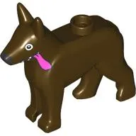 Animal, Dog, Alsatian / German Shepherd (Police Dog) with Big White Eyes, Long Dark Pink Tongue print (Dante)