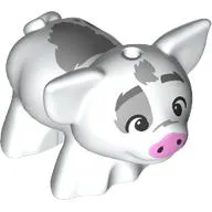 Animal, Pig, Small with Bright Light Pink Snout, Light Bluish Grey Spots, Happy (Pua)