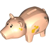Animal, Pig with Coin Plug Hole, with Eyes and Dirt Print