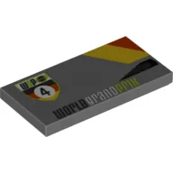 Tile 2 x 4 with 'WGP 4' and 'WORLD GRAND PRIX' Print Model Left Side