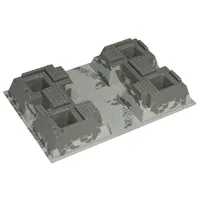 Baseplate Raised 32 x 48 x 6 with 4 Corner Pits and Dark Gray Rock Print