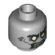 Minifig Head Zombie, White Eyes, Yellowed Teeth with One Missing Tooth Print [Hollow Stud]